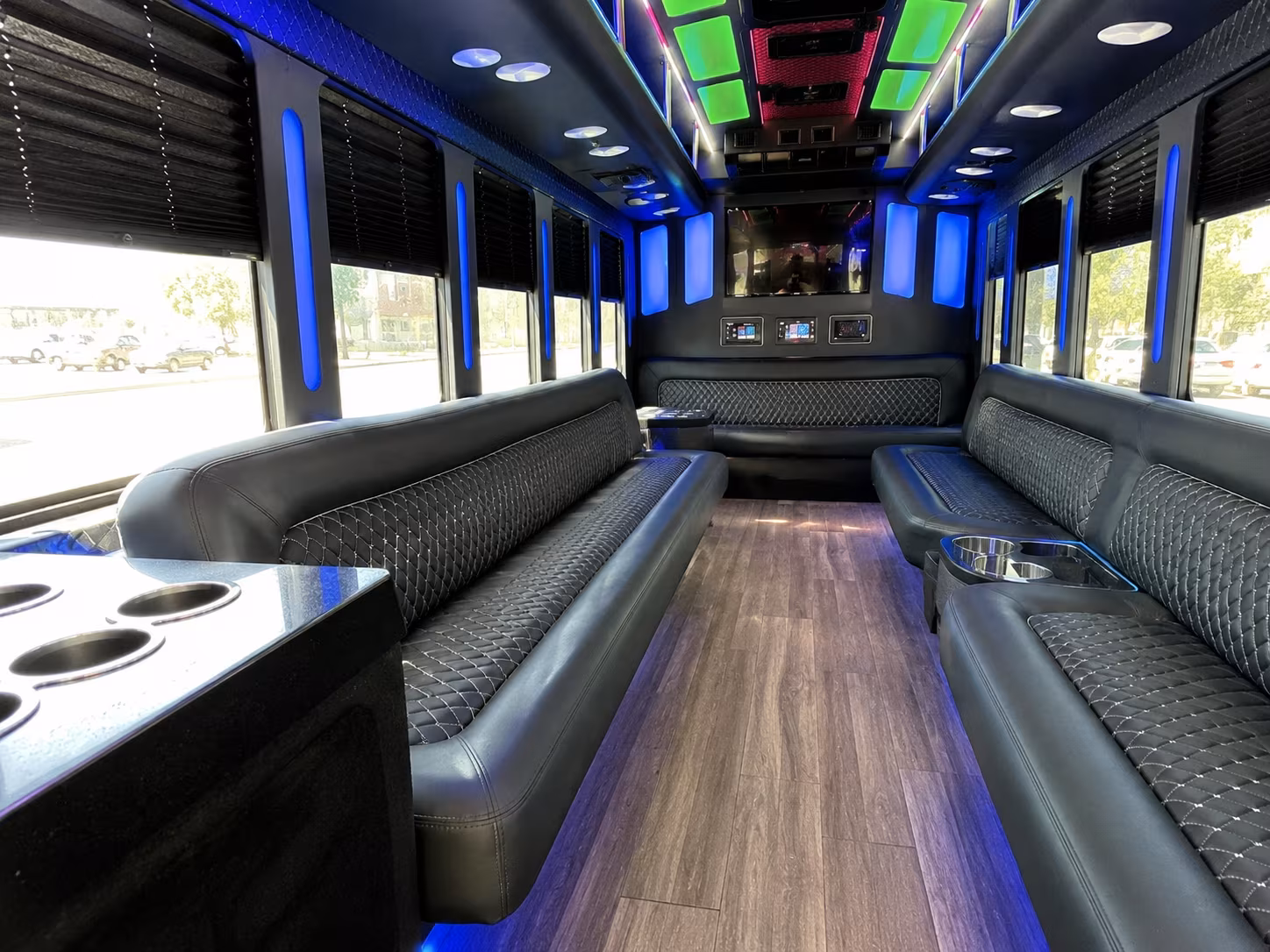 marana 15 passenger party bus inside