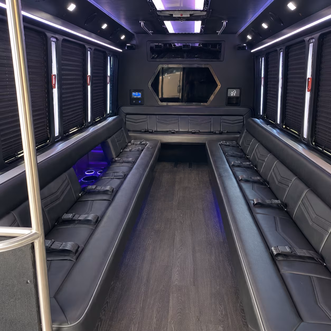 marana 18 passenger party bus interior