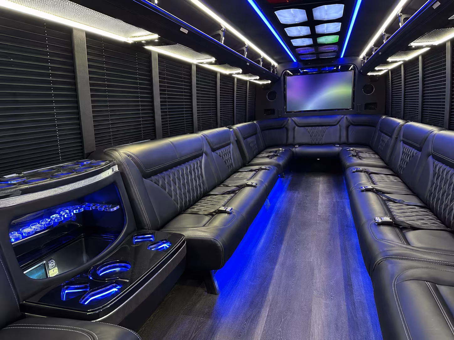 marana 20 passenger party bus inside
