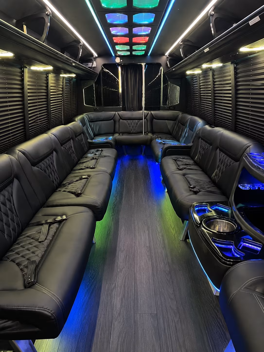 marana 20 passenger party bus interior