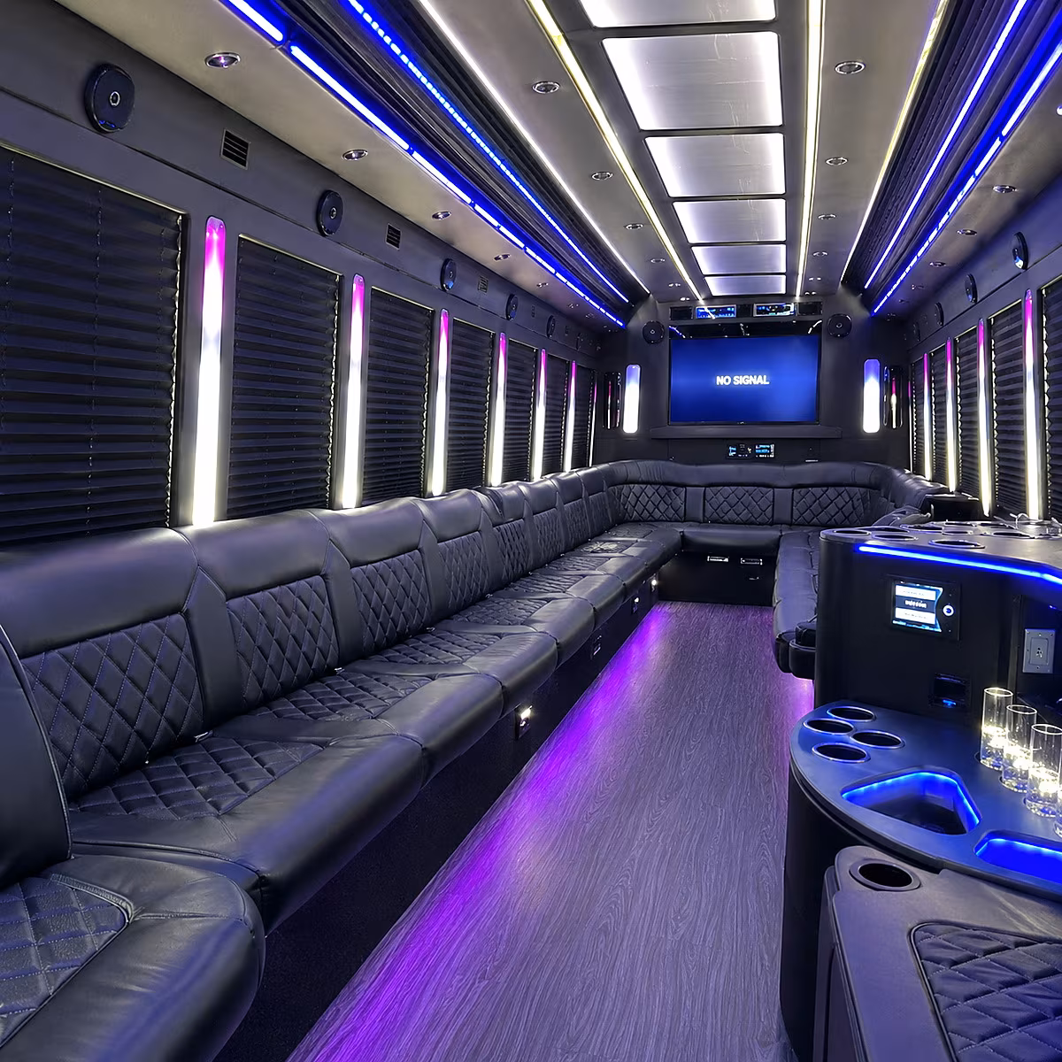 marana 30 passenger party bus inside