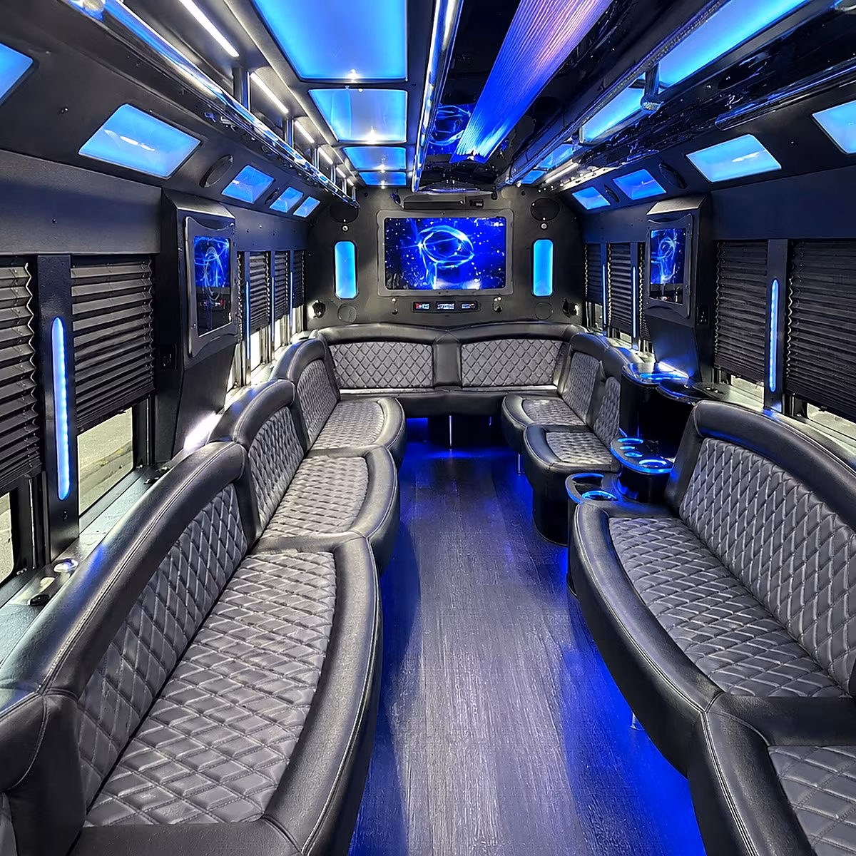 marana 50 passenger party bus interior